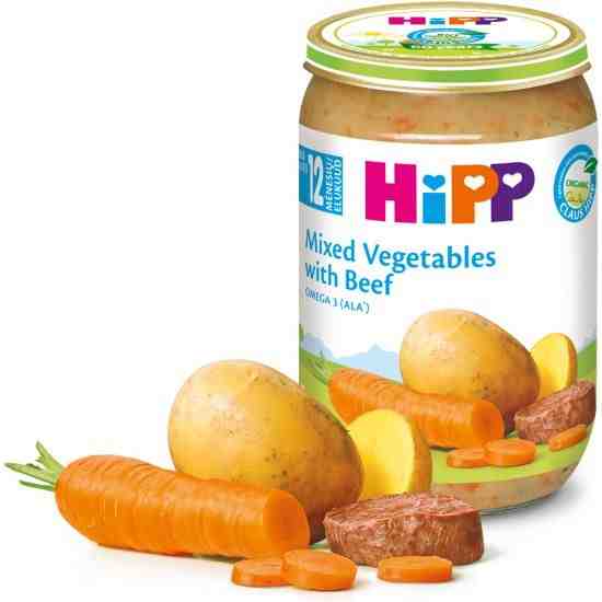 HIPP БИО Зеленчуци с телешко месо 220гр. от 12 месец