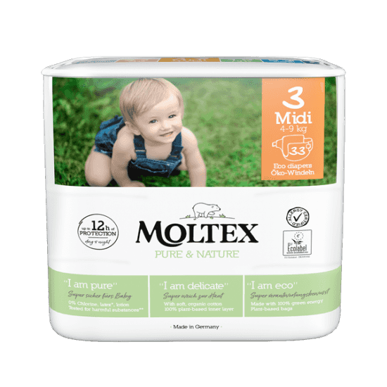 Moltex Еко пелени миди размер 3 от 4 до 9 кг 33 бр.
