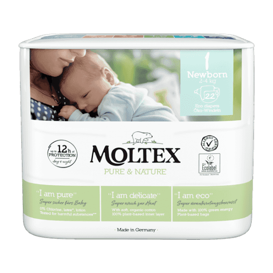 Moltex Еко пелени за новородено размер 1 от 2 до 4 кг 22 бр.
