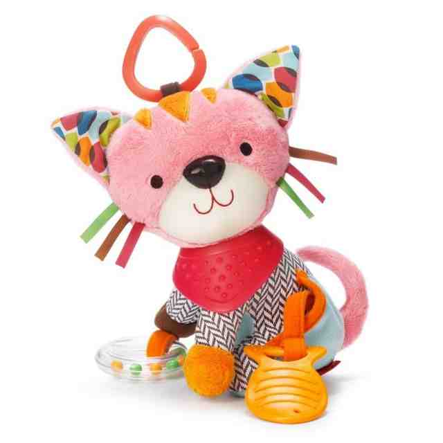 Skip Hop Мека играчка с чесалки за зъбки за закачване на количка Котенце