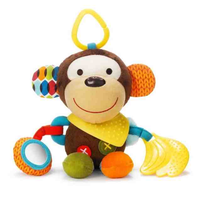 Skip Hop Мека играчка с чесалки за зъбки за закачване на количка Маймунка