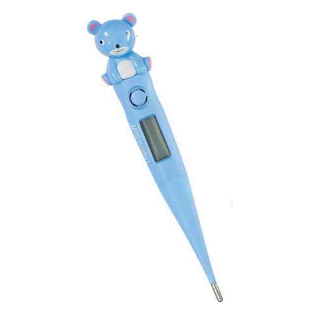 Visiomed Дигитален електронен термометър с гъвкав и мек връх – Thermosoft синьо мече