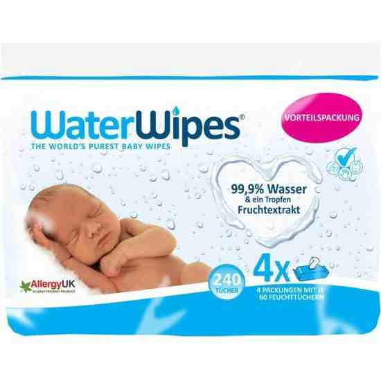 Water Wipes 99,9% вода Почистващите бебешки кърпички 4x60 бр