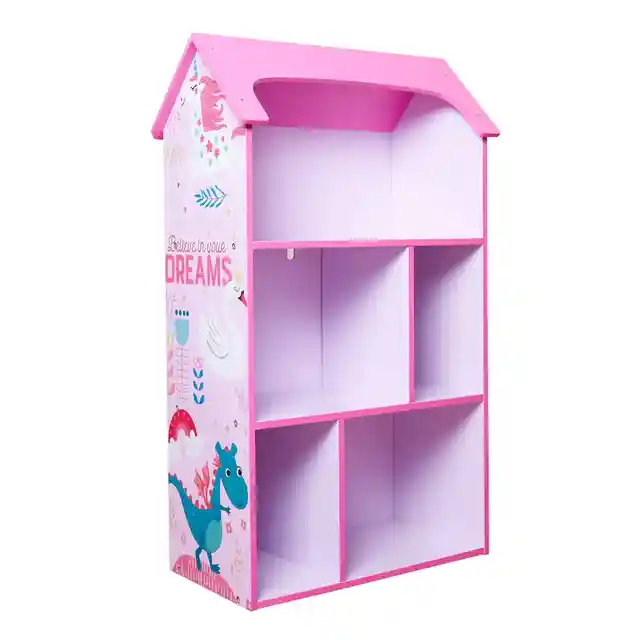 Ginger Home Детска етажерка за съхранение на играчки и книжки, Къщичка DREAMS