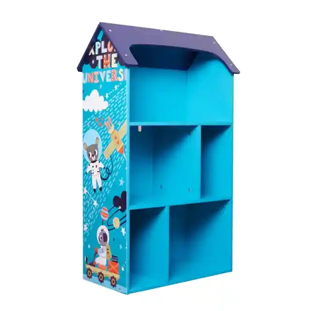 Ginger Home Детска етажерка за съхранение на играчки и книжки, Къщичка UNIVERSE