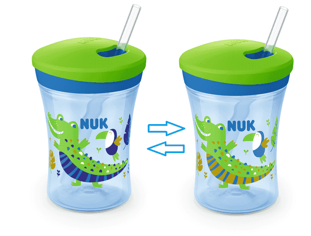 NUK EVOLUTION Action Cup със сламка от 12+ мес. Chameleon