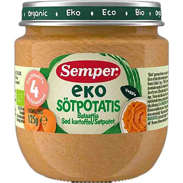Semper ЕКО пюре Сладки картофи 4м, 125 гр.