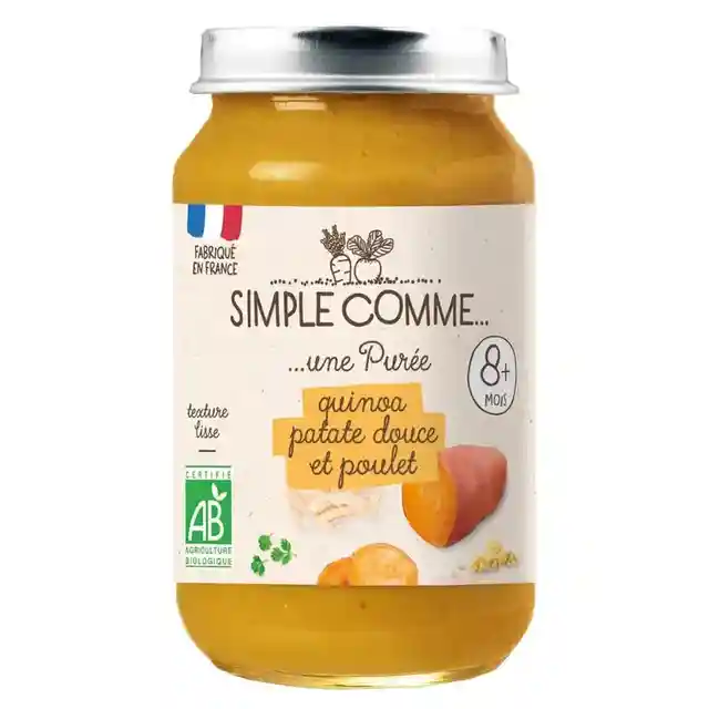 Simple Comme Bio Пюре Киноа, Сладък картоф и пиле от 8м, 200 гр.