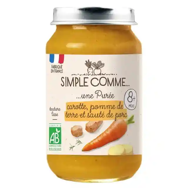 Simple Comme Bio пюре Моркови, Картофи и Свинско месо от 8м, 200 гр.