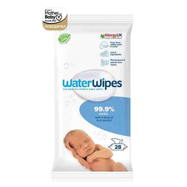 Water Wipes Почистващите бебешки кърпички с 99,9% вода 28 бр