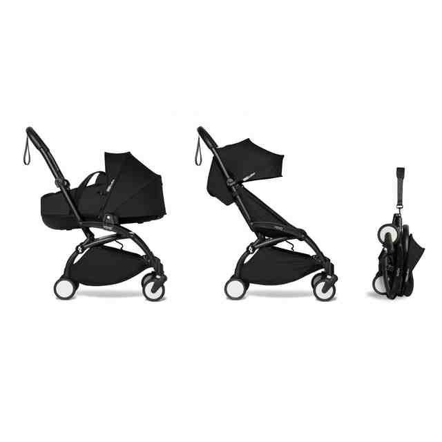 BabyZen Детска количка YOYO2 Plus Пълен комплект с Кош за новородено, Black