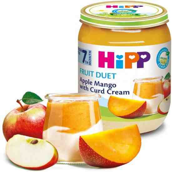 HIPP БИО Ябълка и манго с извара 160гр. от 7 месец