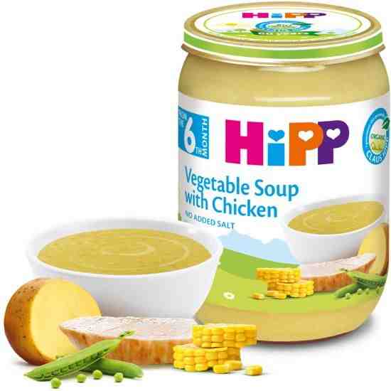 HIPP БИО Зеленчукова супа с пиле 190гр. след 4 месец