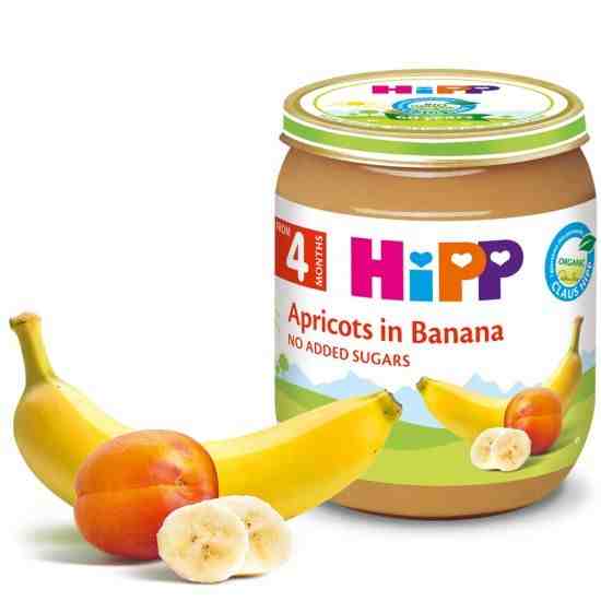 HIPP БИО пюре Кайсия с банани 125гр. след 4 месец