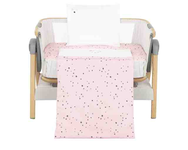Kikkaboo Бебешки спален комплект за мини-кошара 3ч Bear with me Pink
