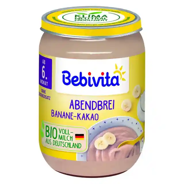 Bebivita Био Млечна каша Лека нощ Банан и шоколад 190 гр.