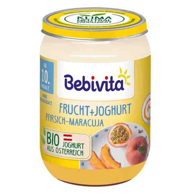 Bebivita Био плодов дует праскова и маракуя с йогурт 190гр. от 10 м