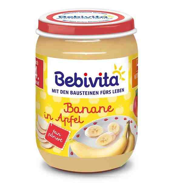 Bebivita Пюре Ябълка и банан 190 гр. над 4м.