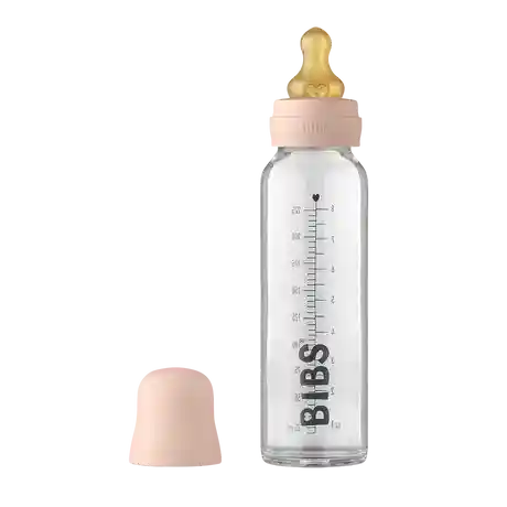 Bibs baby Стъклено шише с каучуков биберон 225 мл Blush