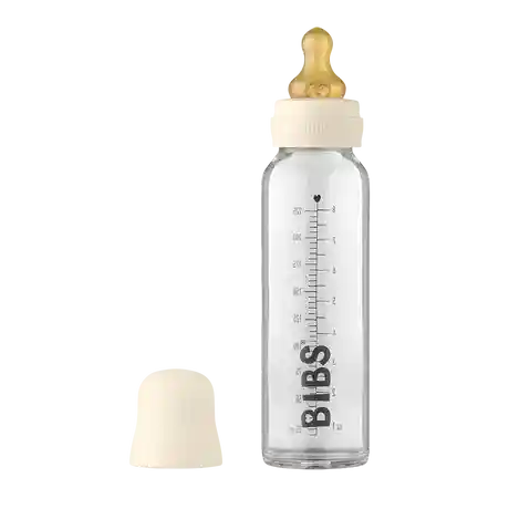 Bibs baby Стъклено шише с каучуков биберон 225 мл Ivory