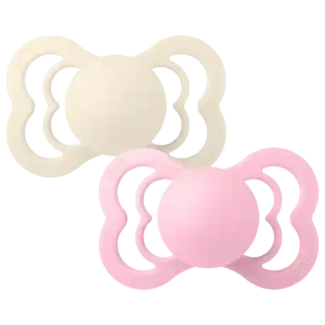 BIBS Supreme Залъгалка силикон Ivory, Baby Pink 2 бр