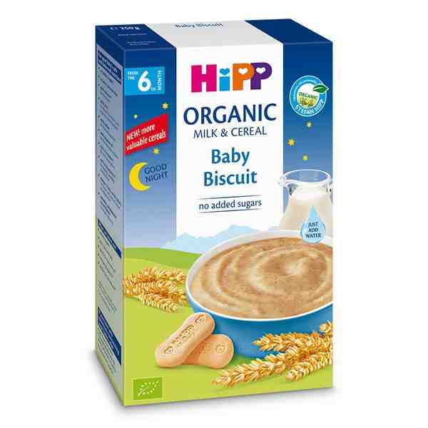 HiPP БИО млечна каша "Лека нощ" с бисквити от 6 месец