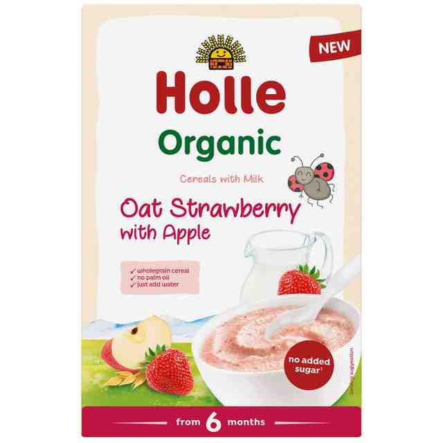 Holle Bio млечна каша с ягода и ябълка 250 гр. от 6м