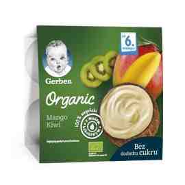 Nestle GERBER® Organic, Десерт с манго, киви и кокос, от 6-ия месец, 4x90g,