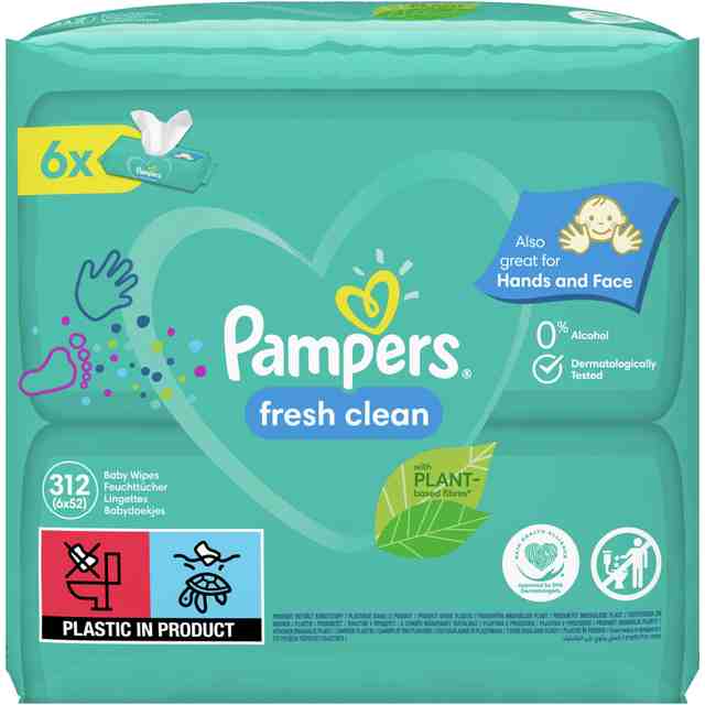 Pampers Бебешки мокри кърпички Fresh clean 6x52 бр.