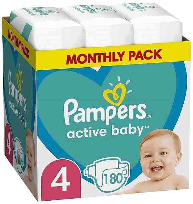 Pampers Active Baby Monthly pack размер 4 Maxi от 9-14 кг, 180 бр