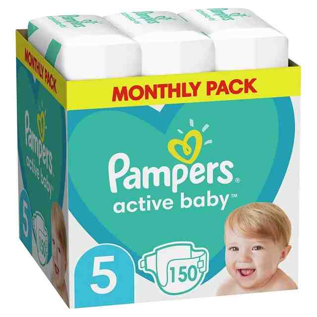 Pampers Active Baby Monthly pack размер 5 Junior от 11-16 кг, 150 бр