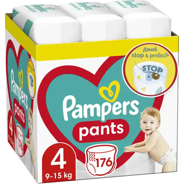 Pampers PANTS 4 Гащи 9-15кг., 176 бр. Monthly pack
