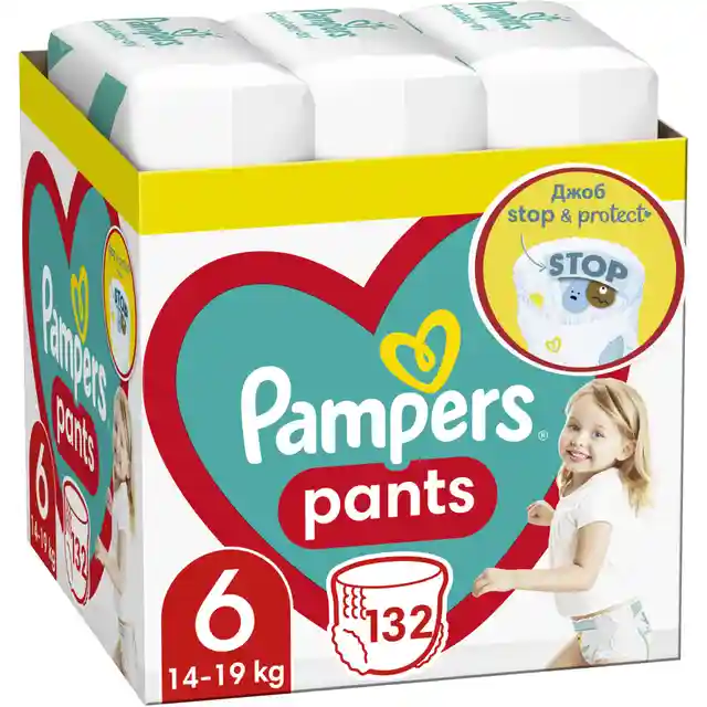Pampers PANTS 6 Гащи 14-19 кг., 132 бр. Monthly pack
