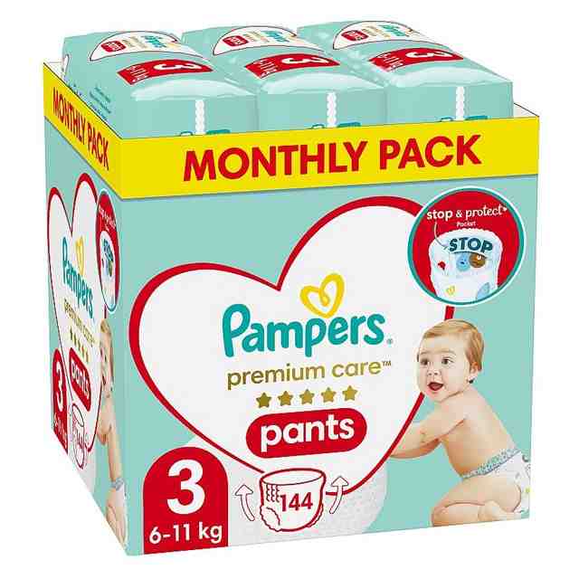 Pampers Pants Premium care MSB, гащички, 3 (6-11 кг) 144бр.