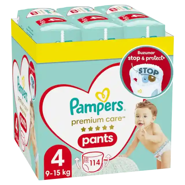 Pampers Pants Premium care MSB, гащички, 4 (9-15 кг), 114бр.