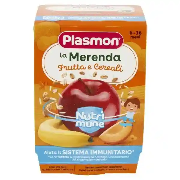 Plasmon Млечна закуска Nutri-mune микс плодове и овесени ядки от 6 м, 2х120гр.